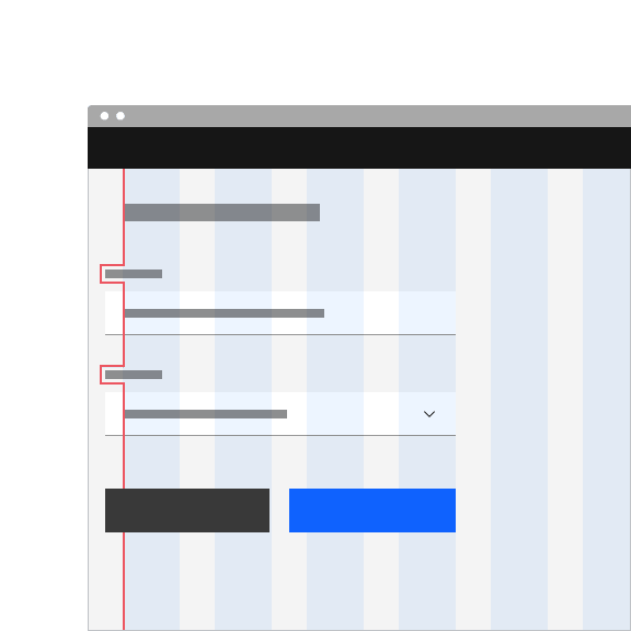 An example showing incorrectly aligned fixed inputs